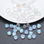 Flat Rose Glass Beads 6mm Iridescent Plating Floral Cube 50pcs 7