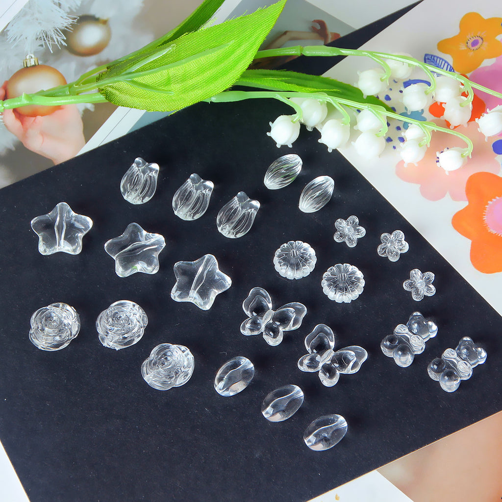 Transparent Butterfly Flower Star Acrylic Beads Single Piece Summer Series 2
