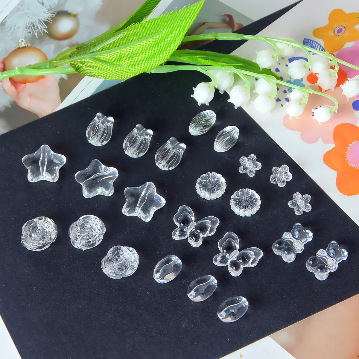 Transparent Butterfly Flower Star Acrylic Beads Single Piece Summer Series 2