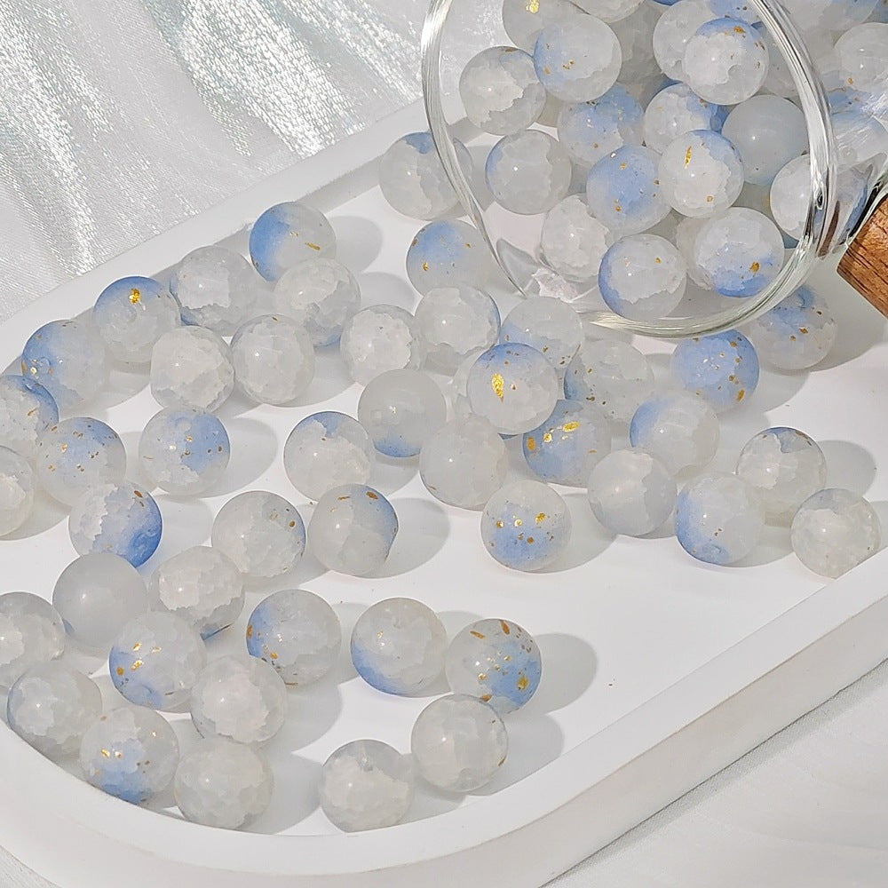 Frosted Round Glass Beads 10mm Matte Mixed Colors 50pcs 16
