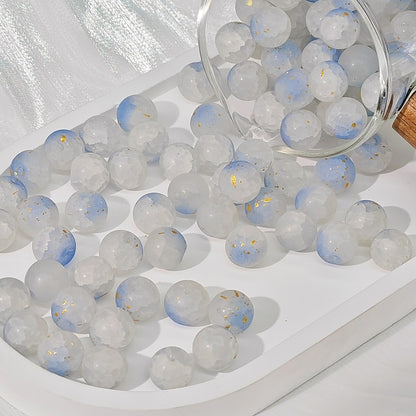 Frosted Round Glass Beads 10mm Matte Mixed Colors 50pcs 16