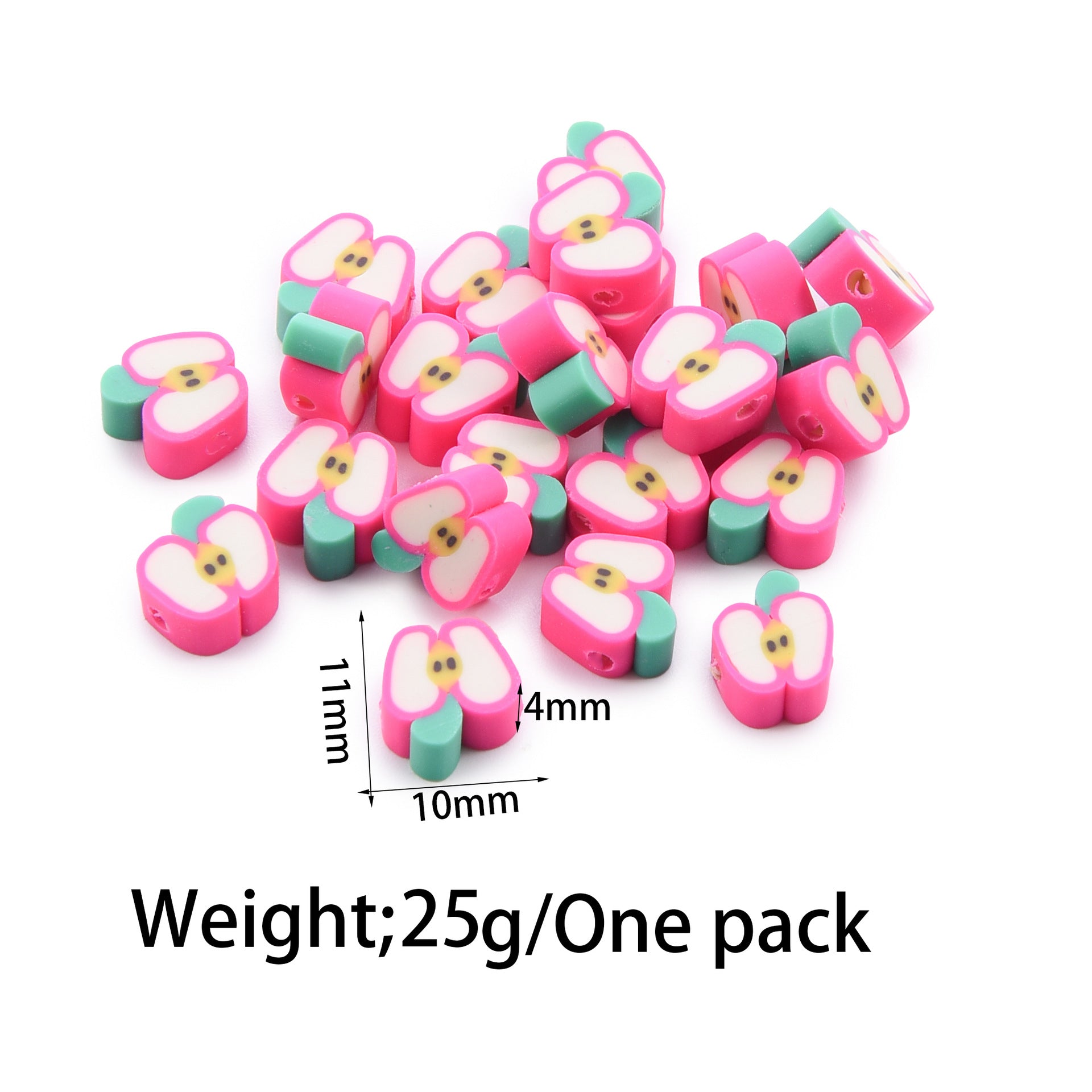 Flat Clay Beads Fruit and Christmas Tree Pattern Polymer 50pcs 14