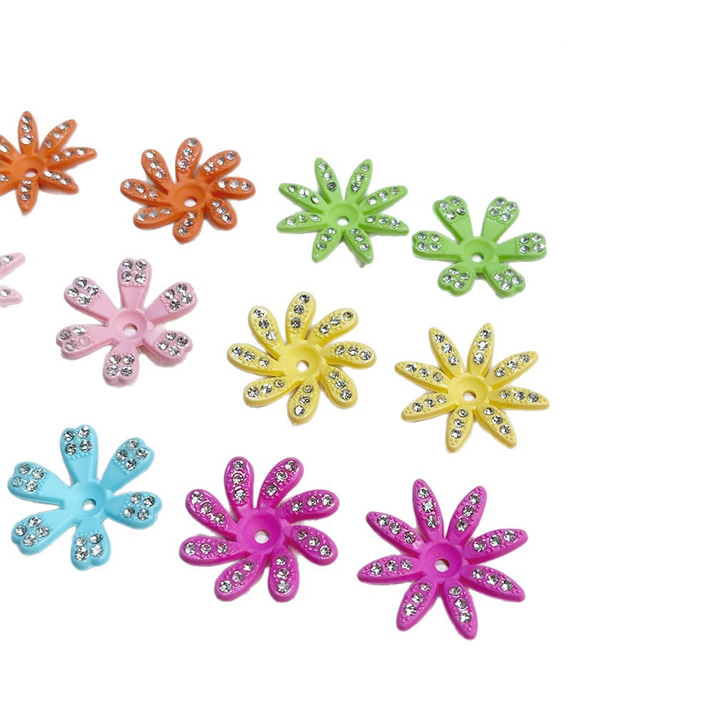 Acrylic Flower Spacer Beads 28mm Rhinestone Encrusted 100pcs 5