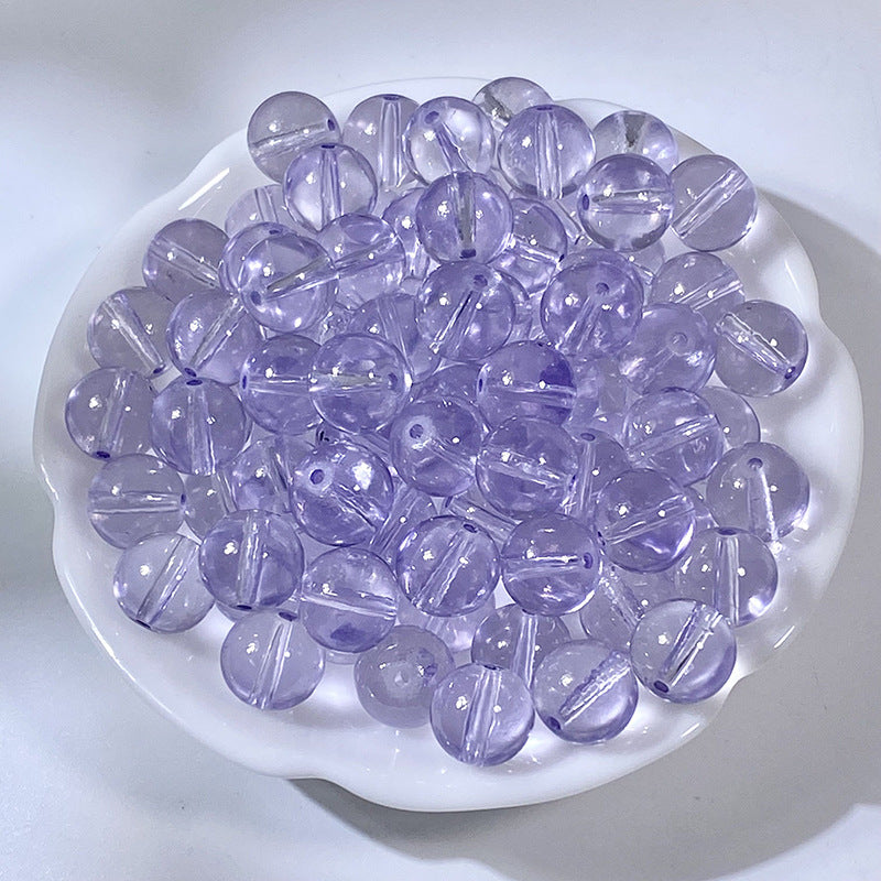 Transparent Glass Beads 10mm Soft Pastel Glossy Finish 100pcs 4