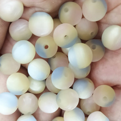 Matte Gradient Tricolor Round Resin Beads 8/10/16mm Pastel Finish 50pcs 7