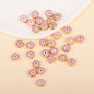 Irregular Shaped Metal Beads Double-Sided Enamel Evil Eye 20pcs 36