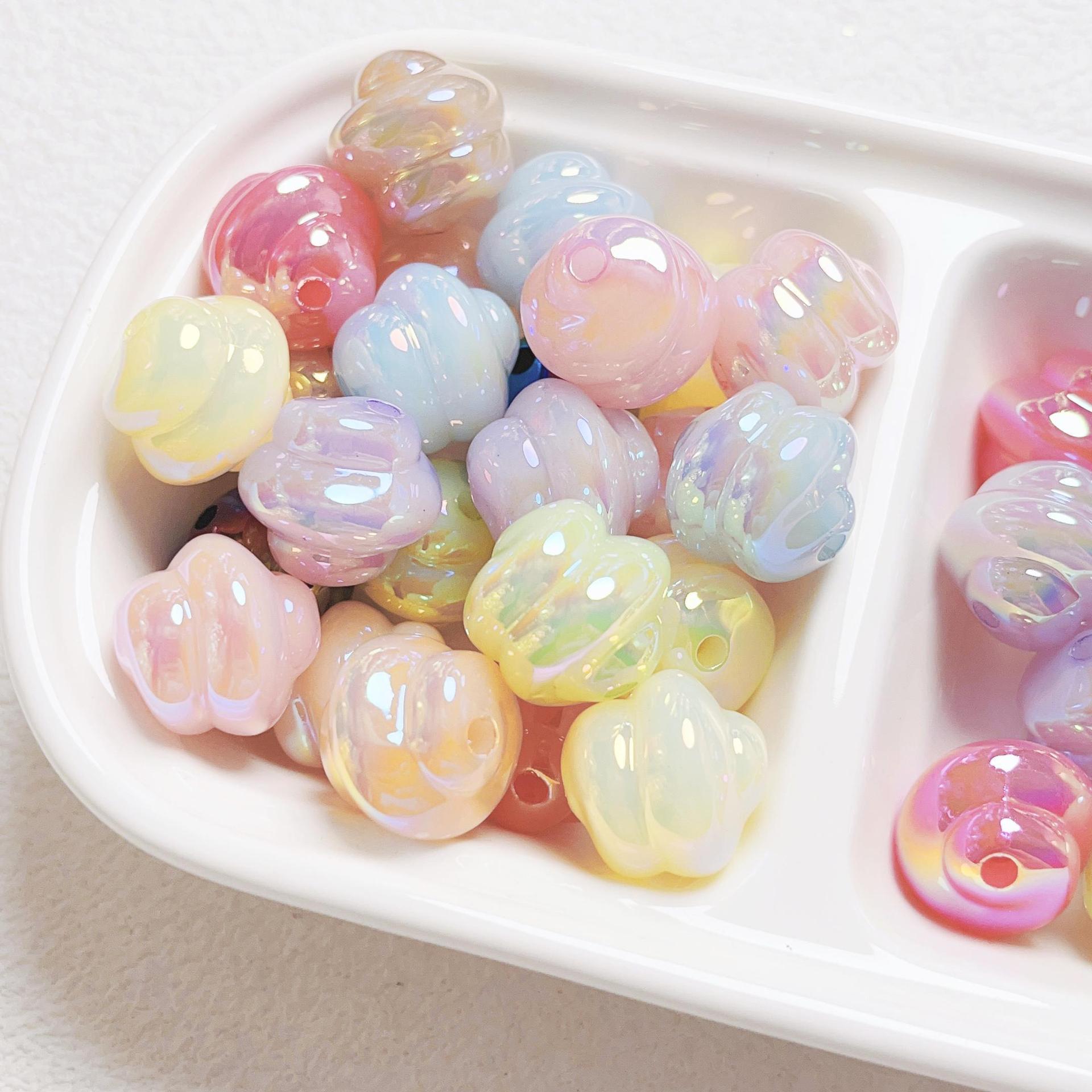 Glow Twisted Acrylic Beads 16mm Pastel Plating 20pcs 3