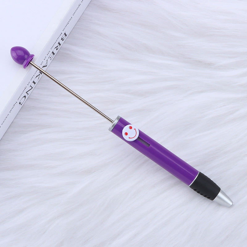 Beadable Pen Plastic Colorful Heart Top Black Ink 150mm 8