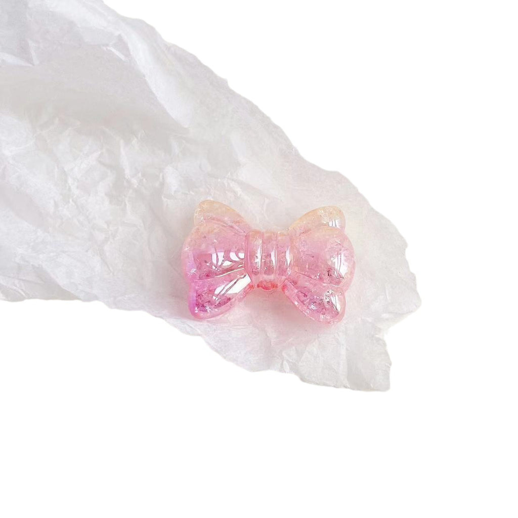 UV Plating Gradient Crackle Bow Acrylic Beads 32mm 50pcs 4