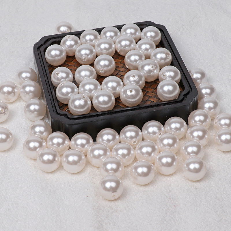 Pearl Round Glass Beads 3-16mm Imitation Ivory Smooth 50pcs