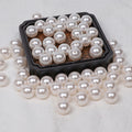 Pearl Round Glass Beads 3-16mm Imitation Ivory Smooth 50pcs