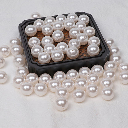 Pearl Round Glass Beads 3-16mm Imitation Ivory Smooth 50pcs