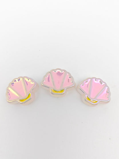 Glow Scallop Acrylic Beads 24mm Pastel Luminescent 50pcs 17