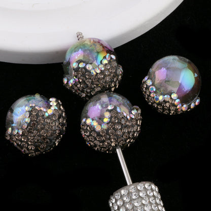 Embellished Bubblegum Beads 20mm Crown Claw Rhinestone Cloud Glossy 6pcs 8