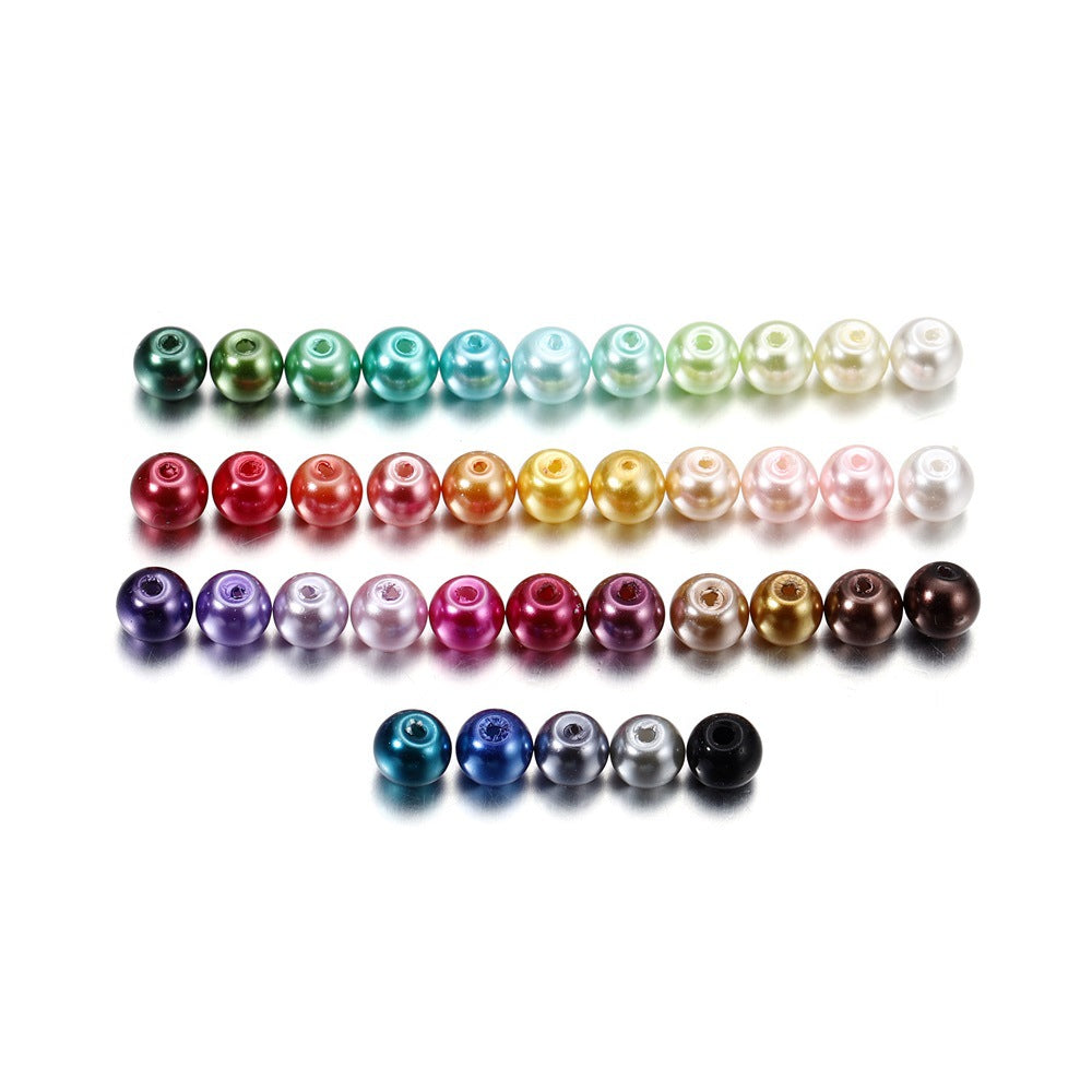 Pearl Glass Beads 8mm Imitation Smooth Glossy Mixed Colors 100pcs 5