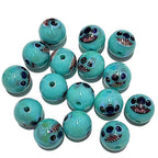 Plating Round Acrylic Beads 16mm Stitched Face Printed 100pcs 5