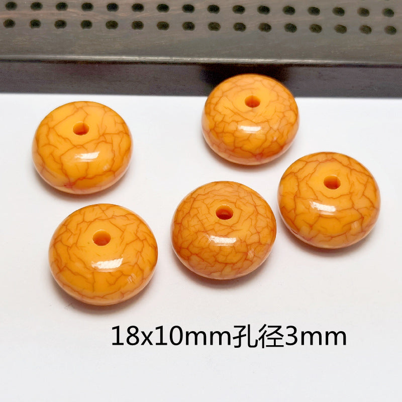 Resin Round Spacer Beads 18mm Imitation Beeswax Crackle 20pcs 3