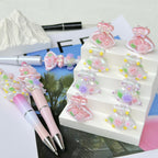 Hand Painted Dress Acrylic Beads 28x24x10mm Pastel Glossy 5pcs