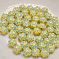 Six Petal Flower Metal Beads 7mm Dual Color Zinc Alloy 20pcs 7