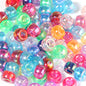 Multicolor Pony Beads Acrylic 9mm Smooth Finish 100pcs 17