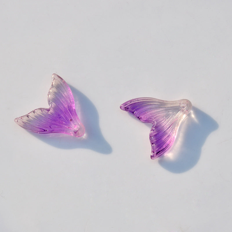 Czech Glass Beads Fish Tail 20mm Pastel Colors 10pcs 7