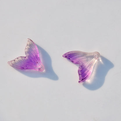 Czech Glass Beads Fish Tail 20mm Pastel Colors 10pcs 7