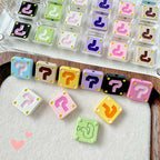 Square Metal Beads 11mm Painted Question Mark Design 20pcs