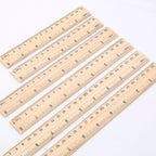 Natural Wood Measuring Rulers Smooth Grain 15cm 20cm 30cm 10pcs 3