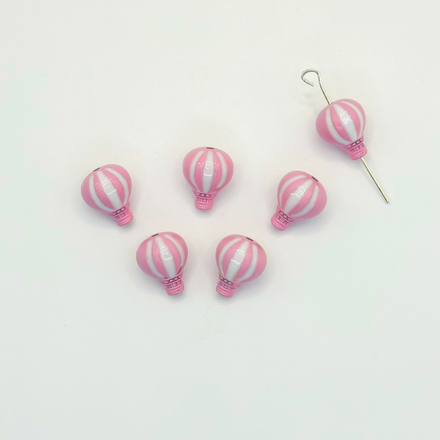 Hot Air Balloon Metal Beads 12mm Painted Alloy 10pcs 7