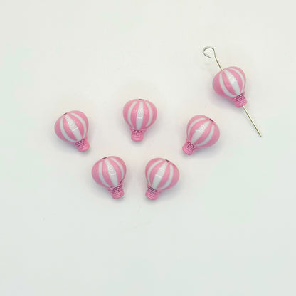 Hot Air Balloon Metal Beads 12mm Painted Alloy 10pcs 7