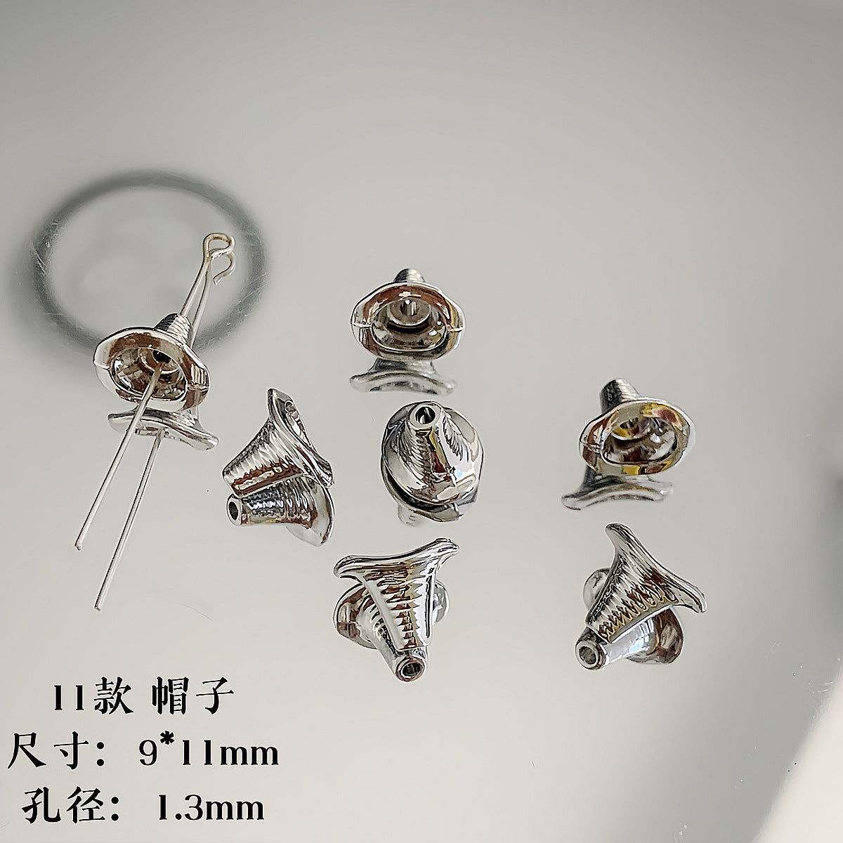 Cartoon Metal Beads Silver Pink Tone Playful Enamel 10pcs 13