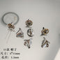 Cartoon Metal Beads Silver Pink Tone Playful Enamel 10pcs 13