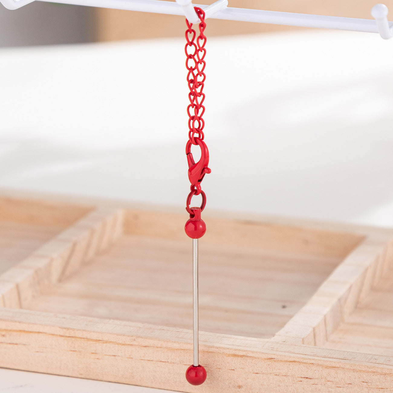 Beadable Keychain Mini Metal Bar Colorful Pendant 8 Centimeters 9