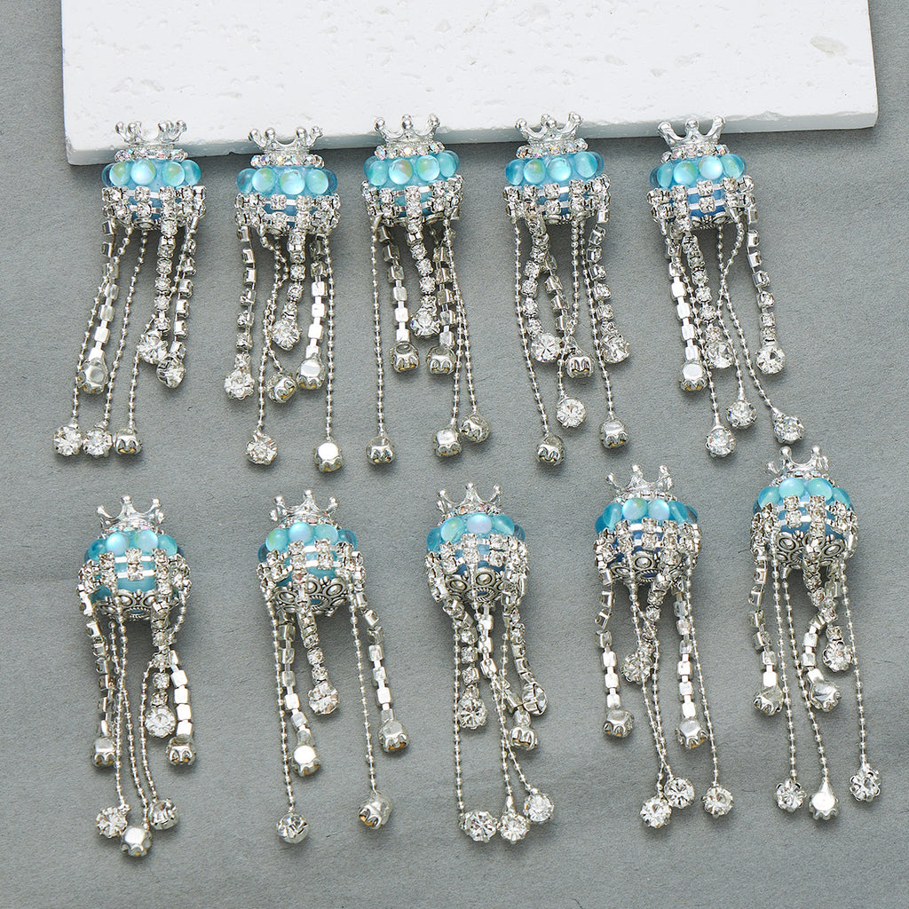 Tassel Crown Rhinestone Beads 19mm Decorative Ball 2pc 6