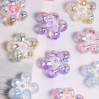 Plating Irregular Five-petal Flower Acrylic Beads 17mm Clear 20pcs 3