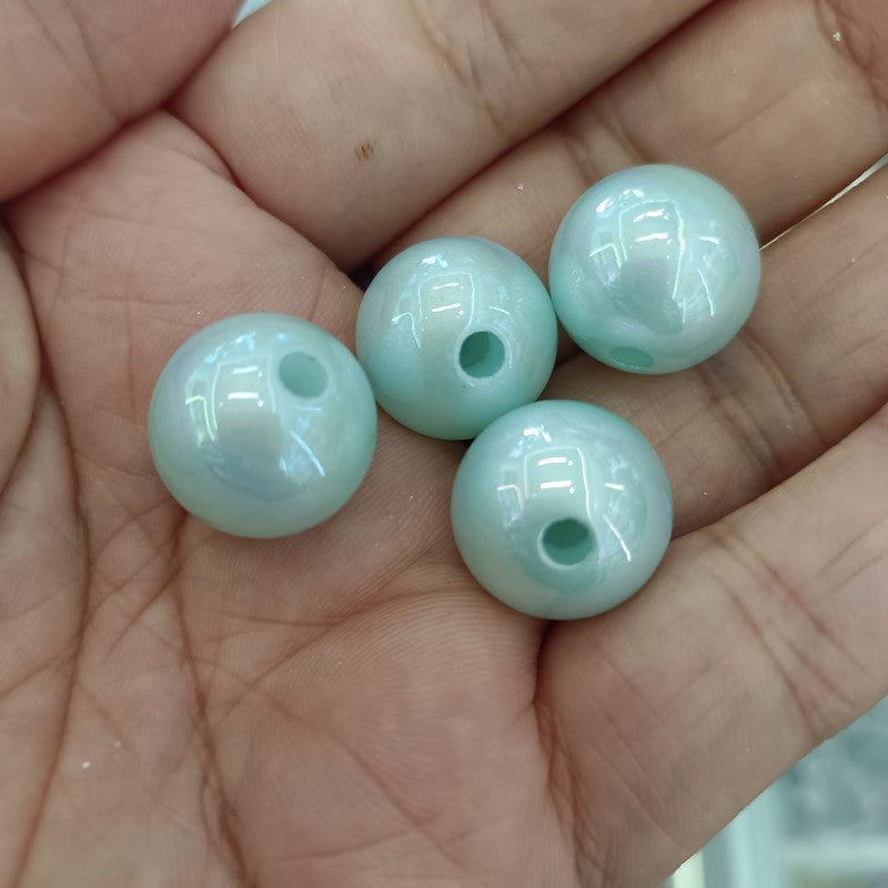 Pearl Round Acrylic Beads 16mm Glossy Pastel Tones 100pcs 6