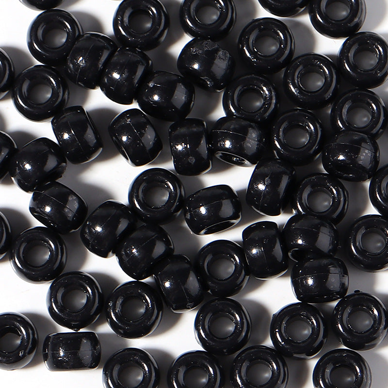 Multicolor Pony Beads Acrylic 9mm Smooth Finish 100pcs 14