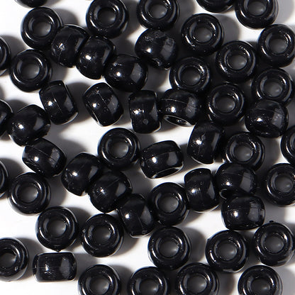 Multicolor Pony Beads Acrylic 9mm Smooth Finish 100pcs 14
