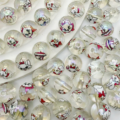 Round Acrylic Beads 16mm Clear Marie Printed 50pcs 5