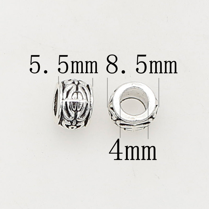 Tube Metal Beads 8mm Vintage Tibetan Alloy Antique Silver Tone 100pcs 6