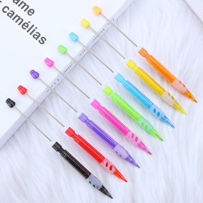 Beadable Mechanical Pencil Translucent Glittered Plastic Barrel 0.5mm 3