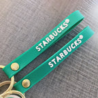 PVC Cup Keychain Colorful Iced Drink Charm with Green Strap 4