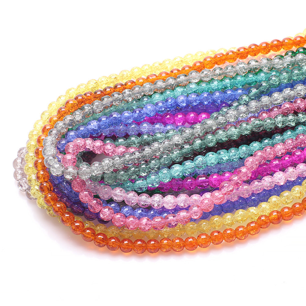 Crackle Round Glass Beads 8mm Monochrome Translucent 200pcs 5