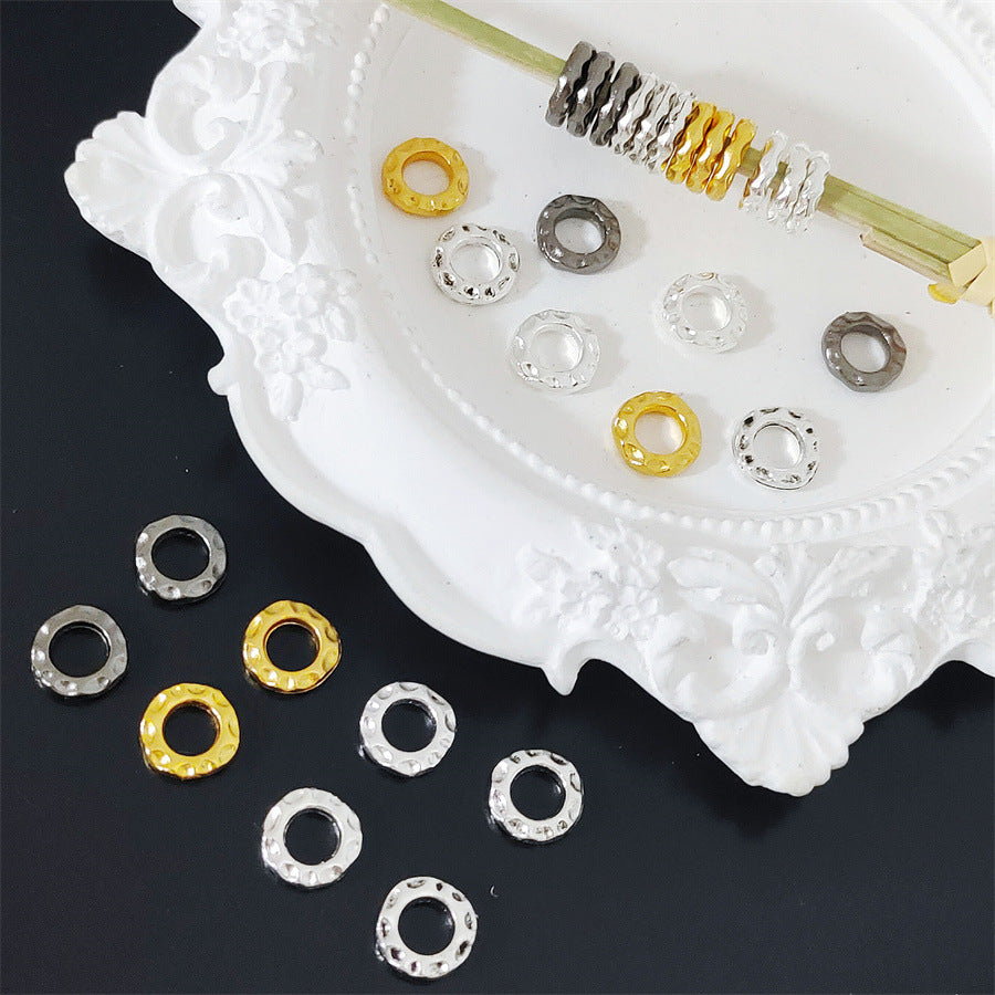 Alloy Irregular Ring Spacer Beads 6mm 8mm 10mm Tibetan Style 100pcs