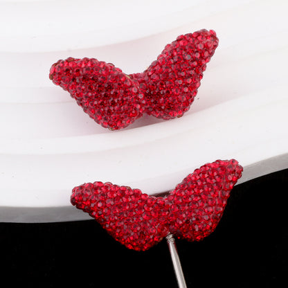 Polymer Clay Wing Rhinestone Beads 37mm Full Rhinestone Pave 6pcs 11