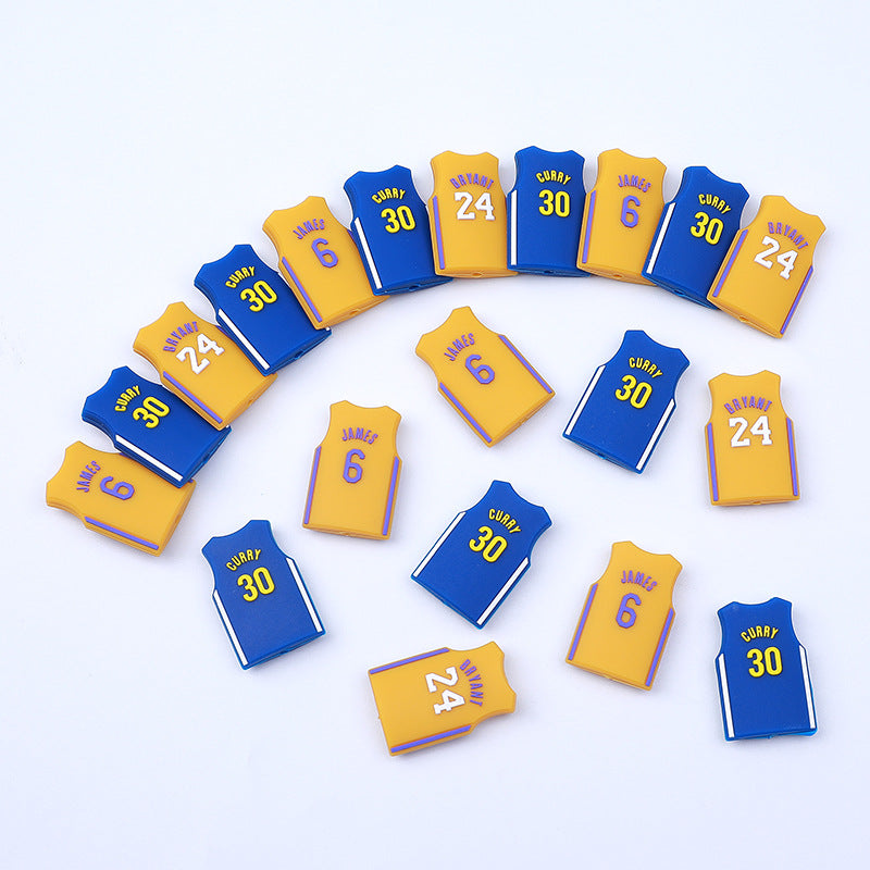 Silicone Focal Beads NBA Jerseys Player Names Numbers 20pcs 2