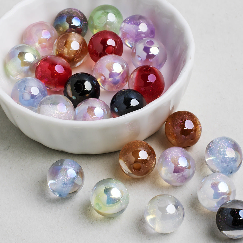 Shimmer Crystal Resin Beads 12mm Round Glossy Mixed Colors 40pcs 4