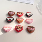 Lace Heart Acrylic Beads 27mm Puppy Pattern Mixed Colors 50pcs 2
