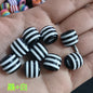 Striped Resin Beads 12mm Large Hole Multicolor Chunky 100pcs 15