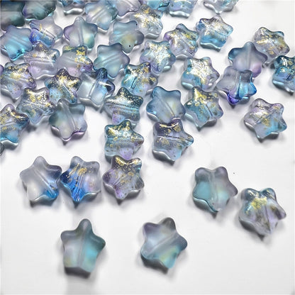 Czech Glass Beads Star 8mm Translucent Soft Color Gradient 50pcs 8